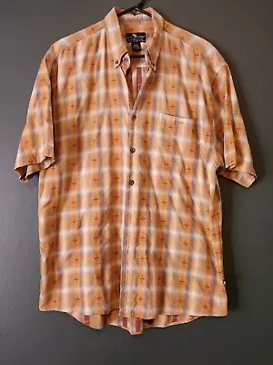 Men's Moose Creek Yellow Multicolor Button Down T-shirt Size XL EUC • $12.50