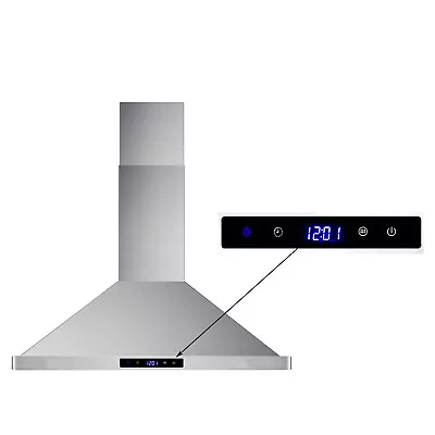 30 In Wall Mount Range Hood 760CFM Stainless Steel Stove Cook Vent Touch Control • $189.99