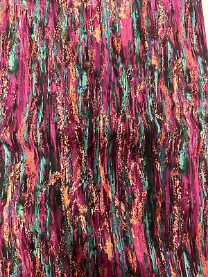 2.5 Metres Pink Purple Waves Abstract Printed 100% Cotton Craft Fabric. • £18