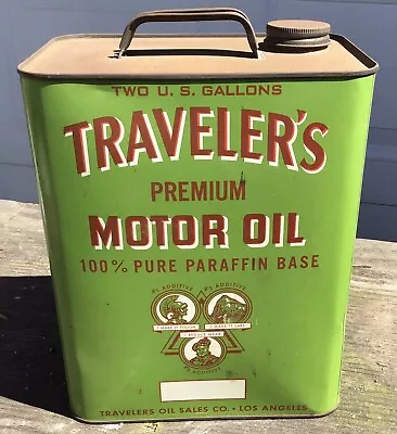 Vintage Early Travelers Motor Oil 2 Gallon Can • $430