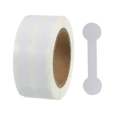 1 Roll Blank Tamper Evident Labels 0.43x 1.65 Inch Adhesive Top Stickers White • £4.78