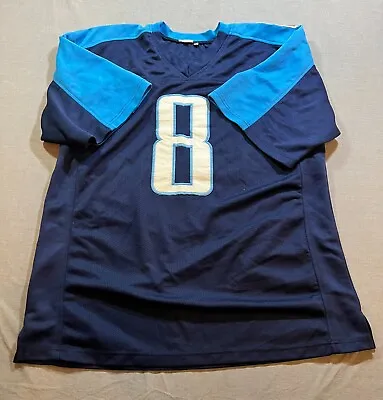 Tennessee Titans Mariota Jersey Adult XL Blue Stitch Short Sleeve Pullover Mens • $20.80