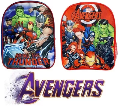 Genuine Boys Kids Character Junior MARVEL AVENGERS School Backpack Rucksack Bag • £7.59