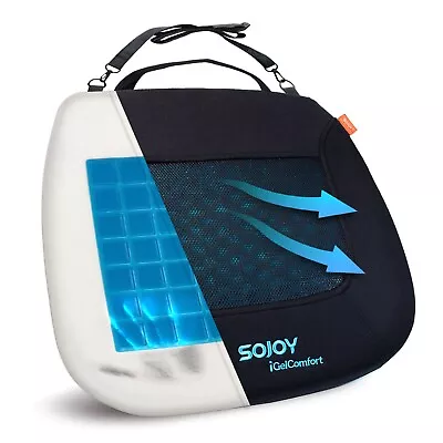 Sojoy Cooling Gel Seat Cushion Memory Foam Seat Pad For Car Home Office Black • $27.99