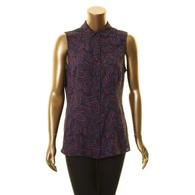 $17.99 • Buy ANNE KLEIN NEW Women's Printed Peter Pan Collar Blouse Shirt Top 0 TEDO