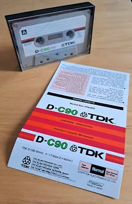 Tdk D-c90 Vintage Used Cassette Tape Made In Japan 1979 No Writing Card & Labels • £7