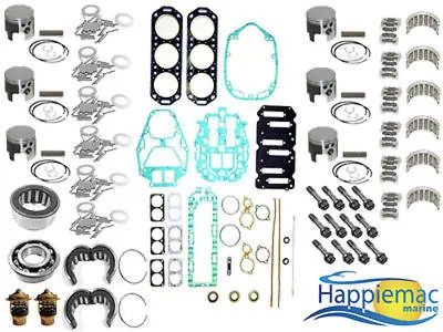 Mercury 150 175 200 HP 2.5L V6 Carb Head Gasket Powerhead Rebuild Kit Bearings • $1213.29