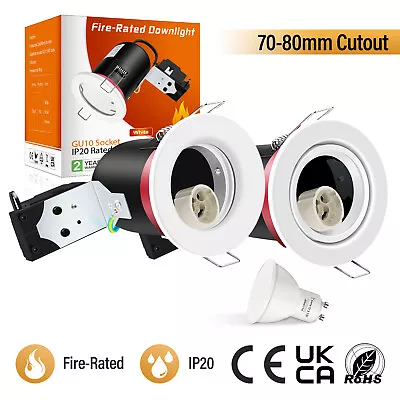 £28.59 • Buy Fire Rated Recessed Ceiling Spot Lights GU10 Bulb Down Lighter Fixed & Tilt IP20