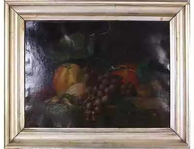 Painting: Still Life With Fruit 1800. Oil On Cardboard. • $549