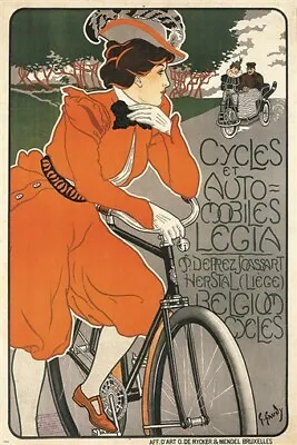 CYCLES AND AUTOMOBILES LEGIA Vintage Ad Poster G. GAUDY Old School 20x30   • $9.99