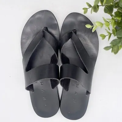 KYMA Women's Handmade In Greece Leather Sandal In Black Size 39 • $32.33