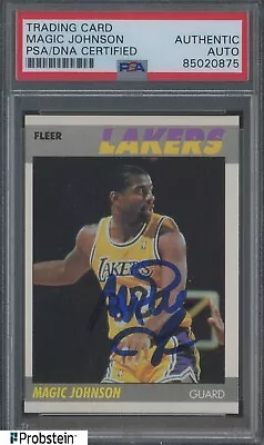 Magic Johnson HOF Signed 1987 Fleer Basketball #56 Lakers AUTO PSA/DNA • $36