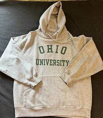 VTG Jansport OHIO UNIVERSITY Athens OH Slightly Distressed M Hoodie Sweatshirt • $18.39