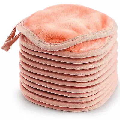Makeup Remover Cloth 12 Pack Reusable Pads Washable For All Skin Types Pink • $12.08
