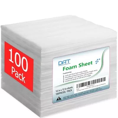 100 Pack Foam Sheets 12  X 12  1/16  Thickness Foam Wrap Cushioning Materi... • $32.77