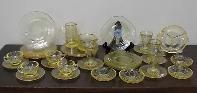 Mosser Childrens Toy Glassware Yellow Canary Depression Glass Jennifer Aka Cameo • $9.99
