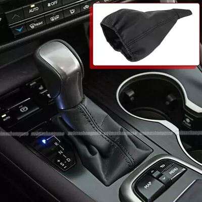 Black Leather Car Interior Gear Shift Stick Gaiter Boot Dust Proof Cover Parts • $8.51