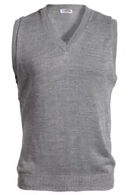 Edwards Unisex Style 561 Grey Heather Acrylic Cardigan Sweater Vest Size Large • $19