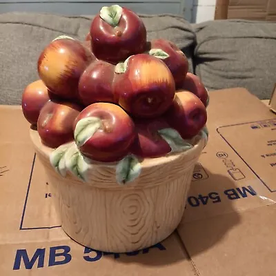 Oneida  Basket Of Apples  Cookie Jar Ceramic Kitchen Decor • $12.50