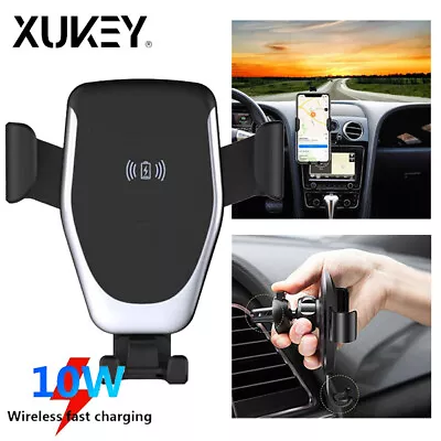 Car Wireless Charger Charging Mount Phone Holder Automatic Air Vent Clamping • $11.99