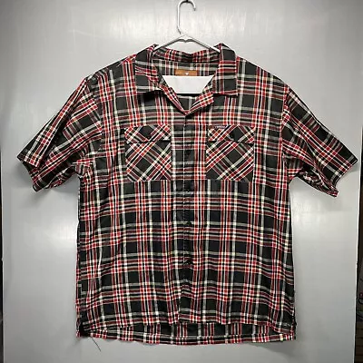 Veezo Wear Red Plaid Button Shirt Men Size 3XL • $7.92