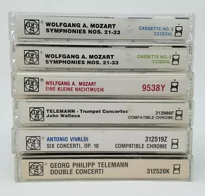 6 Classical Music Cassettes Musical Heritage Society Vivaldi Mozart Telemann • $14.25