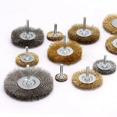 25mm-100mm Wire Brush Wheel Brass Stainless Steel Flat Brushes For Grinder Drill • $8.46