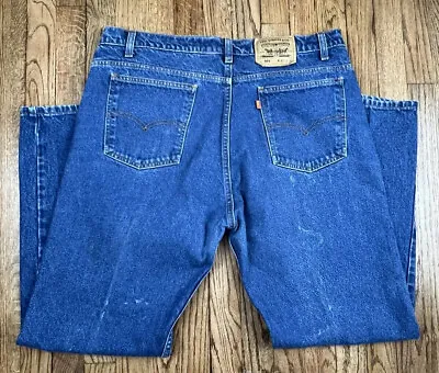 Vintage Levis 505 Made In USA Blue Jeans Denim Straight Baggy Orange Tab 40X30 • $31.49