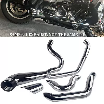 SHARKROAD Head Turning 2 Into 1 Exhaust Pipes For Harley Davidson 1995-2016 • $559.99