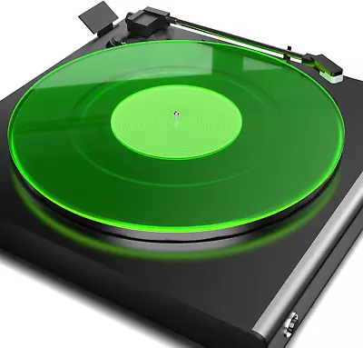 Acrylic Record Player Platter Slipmat - Antistatic Vinyl Mat For Turntable GREEN • $22.99