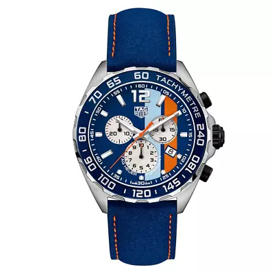 TAG Heuer Gulf Formula 1 'Steve McQueen' Gulf Racing CAZ101N.FC8243 • $2495