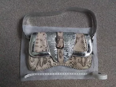 Warehouse Small Snakeskin Print Handbag With Silver Detailing • £17