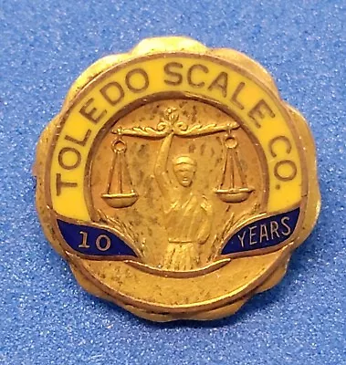 Vintage Toledo Scale Co. 10 Year Service Badge Pin  • $39.99