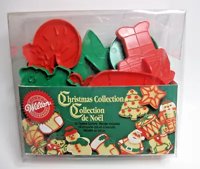 BRAND NEW - Vintage WILTON Christmas Cookie Cutters  Plastic Set Of 10 - 1998 • $17.99