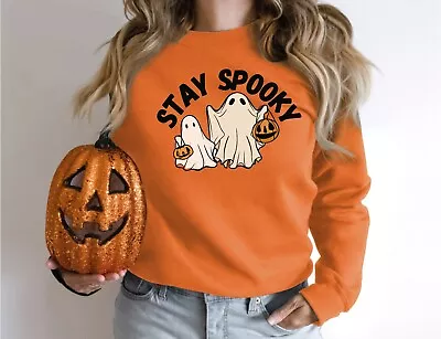 Happy Halloween Pumpkin Tee Witch  Season Unisex Sweatshirt Stay Spooky 2 • £14.69