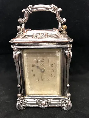 Antique  Miniature Silver Plated Carriage Clock JUNGHANS • £125