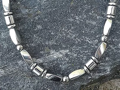 Men’s Women’s 100% Silver Magnetic Hematite Bracelet Anklet Necklace • $46.99