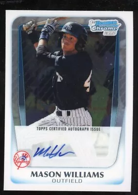 Mason Williams 2011 Bowman Chrome Auto Rookie #BCP85 New York Yankees • $4.99