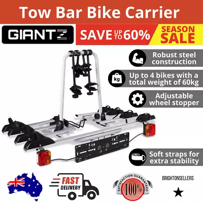 4 BIKE Car Bicycle Rack Carrier Towbar Cycle Hitch Mount Caravan Rear Rack NEW • $577.79