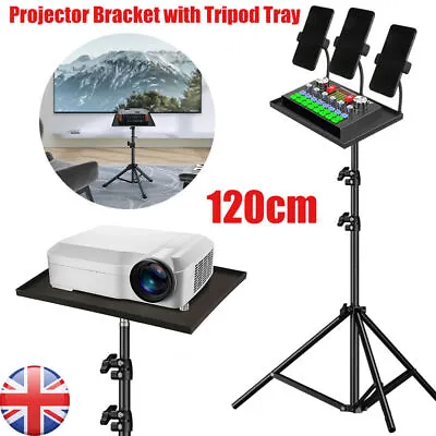 DVD Projector Laptop DJ Tripod Stand Adjustable Height With Tripod Tray Black • £12.99