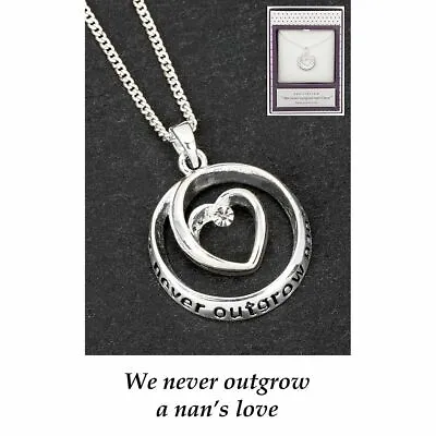 Equilibrium Silver Plated Heart Circle Nan Necklace • £13.99