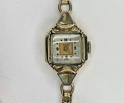 OCTO Ladys Vintage 1930s 14K YG Watch W Beautiful Two-Tone Dial - $7K APR W COA! • $995