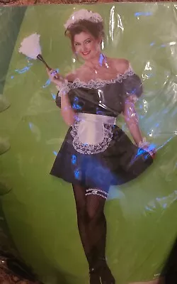 Women's French Maid Halloween Costume L 12/14.  Accessories Included  • $19.98