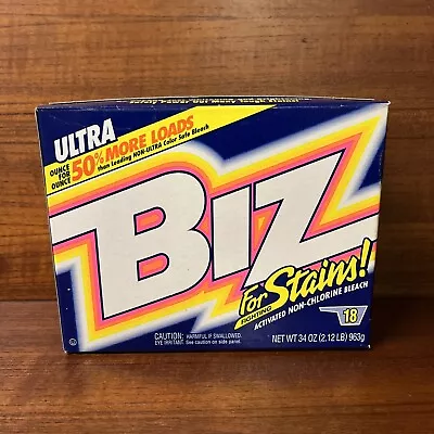 Vintage 1996 Ultra Biz Detergent For Stains Laundry Soap Made USA 34oz 18 Loads • $28