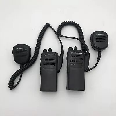 LOT OF 2 Used Motorola HT750 RADIOS POWER TESTED PARTS REPAIR READ • $54.99