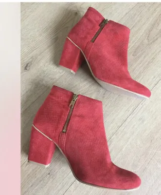 Marta Jonsson Ankle Boots Shoes Size 6 Eu 39 Red Designer Boots Worn Once • £22