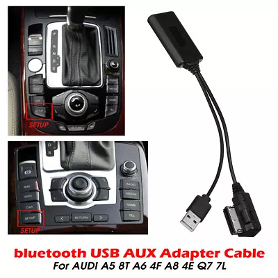 Wireless Bluetooth Music Interface AUX Audio Cable Adapter Fits Audi Q7 A5 A6 A8 • $12.98