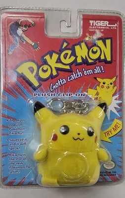 Vintage 1999 Pokeman Pikachu Plush Clip-on Talking Key Chain  89-290 NEW • $19.99