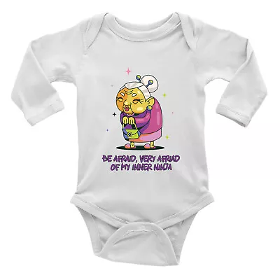 Ninja Grandma Baby Grow Vest Bodysuit Funny Be Very Afraid Inner Ninja Boys L/S • £5.99