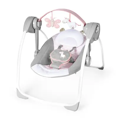 $85.86 • Buy Ingenuity Soothe 'N Delight 6-Speed Portable Baby Swing With Music - Flora The U